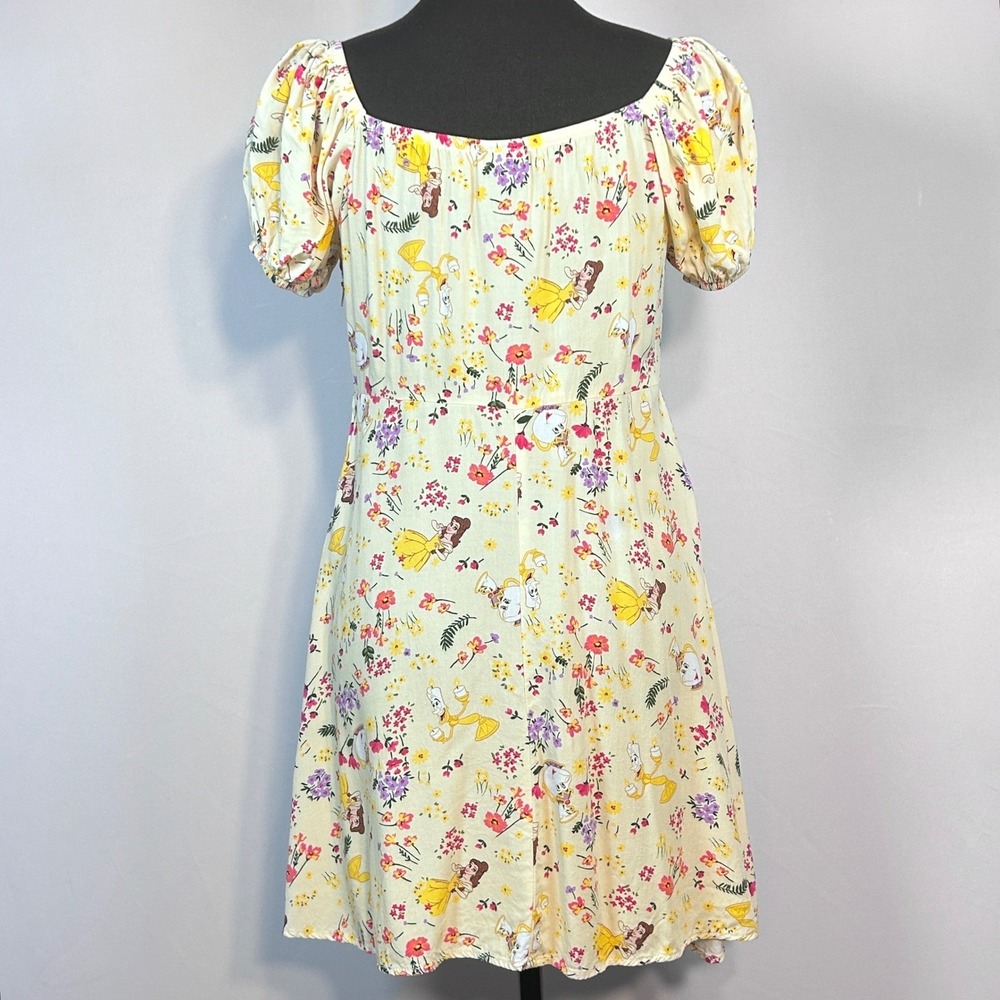 Disney Princess Milkmaid Derby Dress Beauty and the Beast Fit Flare Puff Sleeve - Picture 4 of 10